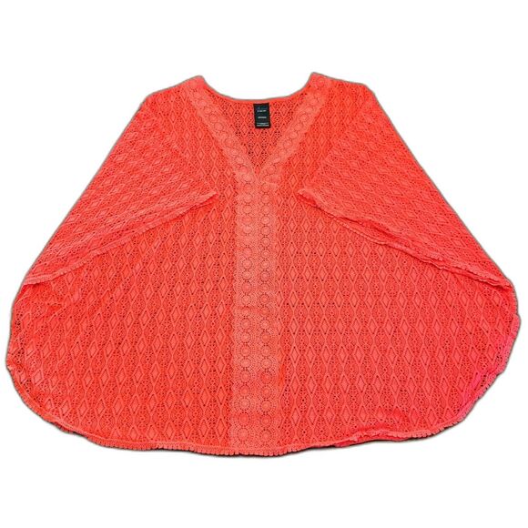 Catalina Women Swim Cover-Up Hot Pink Lace Crochet Size 2X - Picture 5 of 8